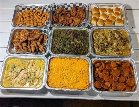 Soul food catering - WHETHER IN A BACKYARD OR A BOARDROOM, SOUL FOOD MAKES ANY GATHERING A GOOD TIME. We offer party-sized portions of soulful favorites, sides, …